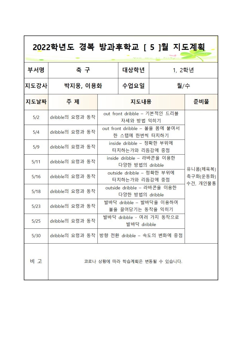 2022 방과 후 학교 축구부 월별지도계획(월,수-1,2학년)003.jpg