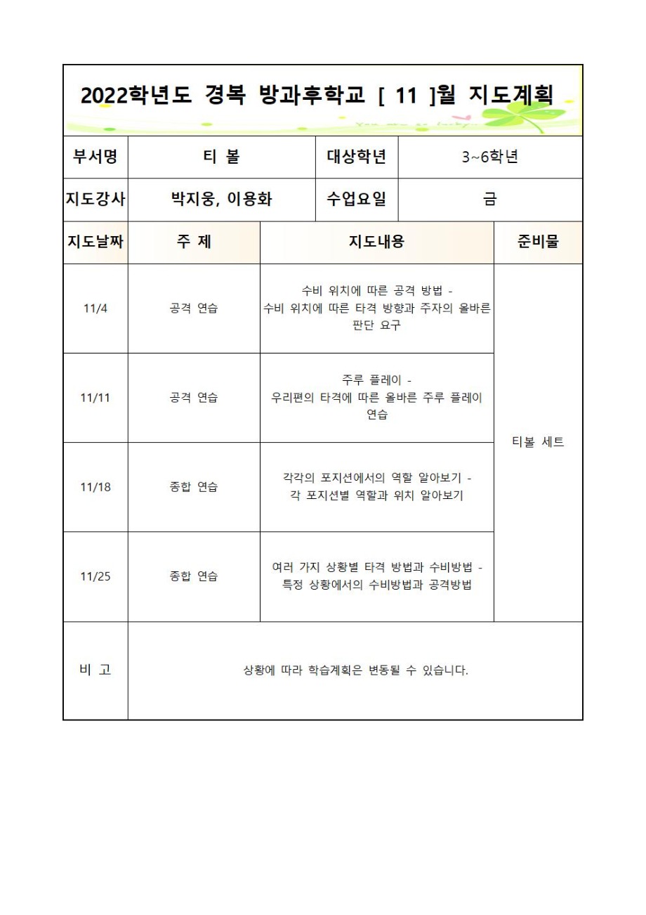 2022 방과 후 학교 티볼부 2학기 월별 지도계획(금 - 3~6학년)003.jpg