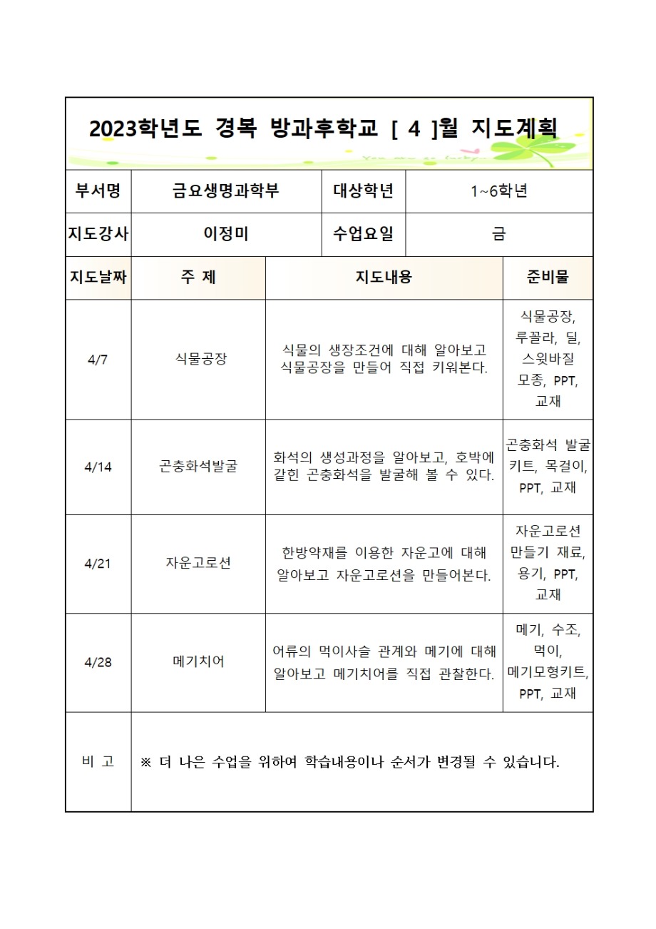 2023 방과후학교 월별지도계획(금요생명과학부-이정미)003.jpg